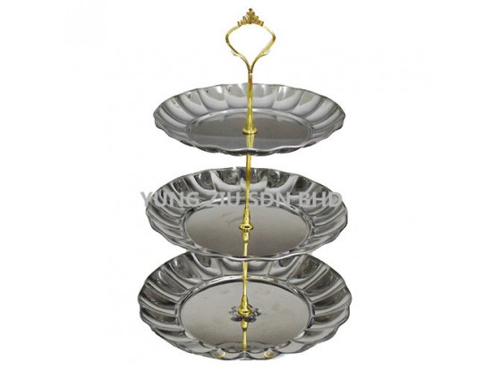 3LAYER FRUIT PLATTER(SILVER)(LI YUN)